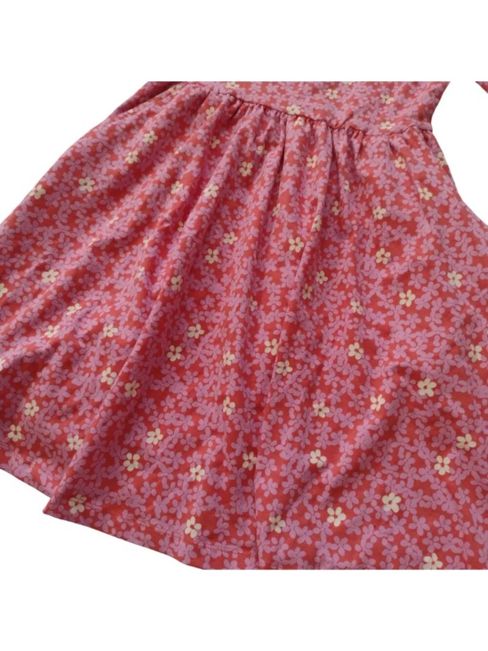 Hanna Andersson Skater Dress 6-7 Pink Floral Cotton Knit Fit n Flare w POCKETS